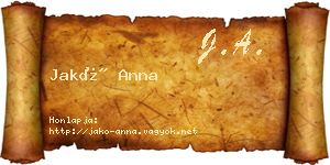 Jakó Anna névjegykártya