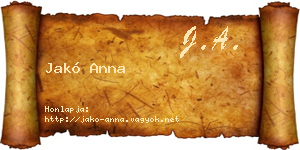 Jakó Anna névjegykártya